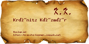 Kránitz Kázmér névjegykártya